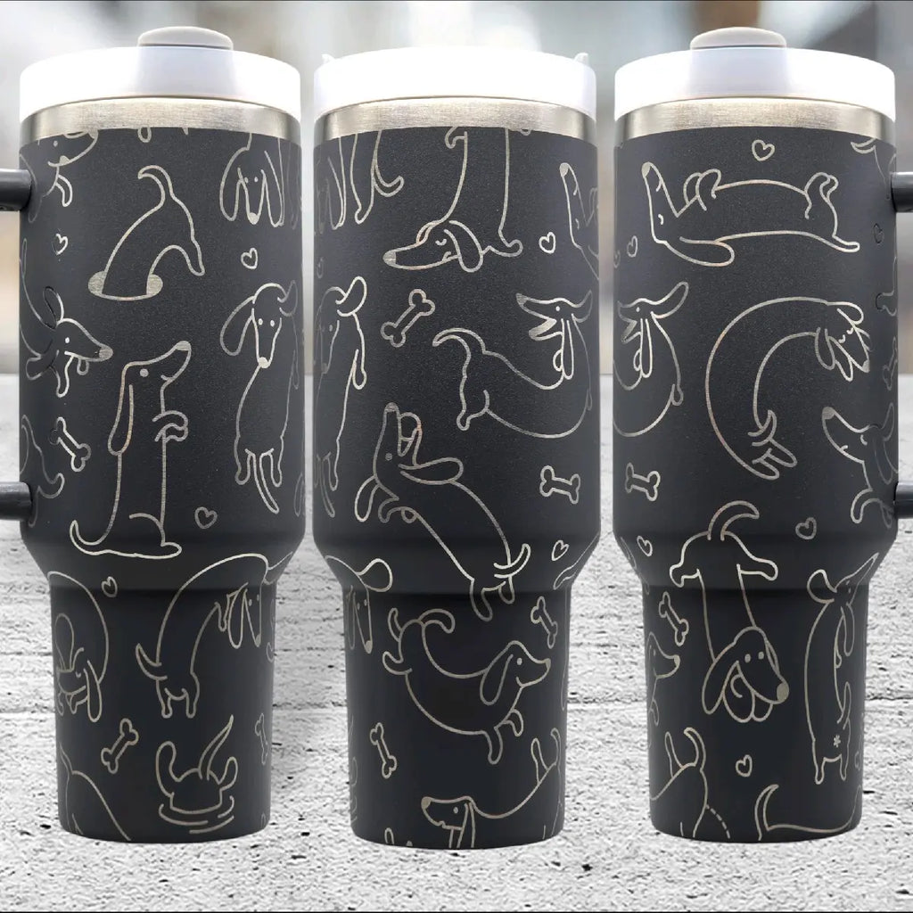 Laser Engraved Dachshund Weenie Weiner Dog Tumbler