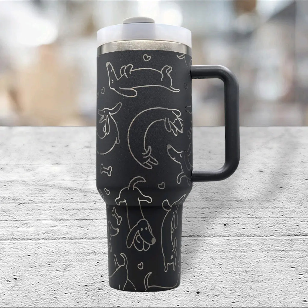 Laser Engraved Dachshund Weenie Weiner Dog Tumbler