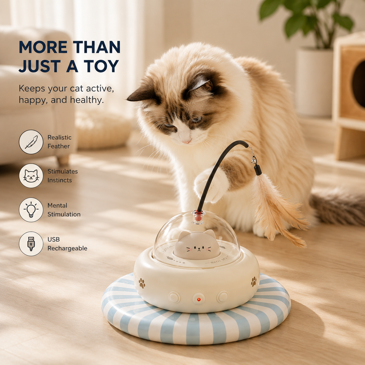 WOWPET 3-in-1 Interactive Pet Teasing Toys - Engaging Indoor Play Solutions for Cats and Dogs