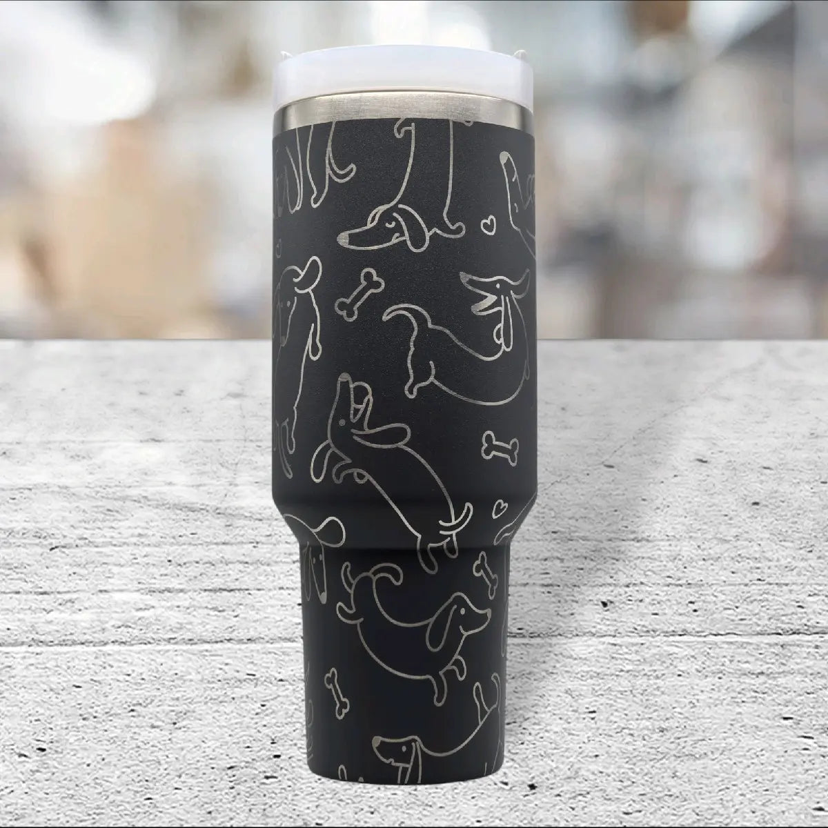 Laser Engraved Dachshund Weenie Weiner Dog Tumbler