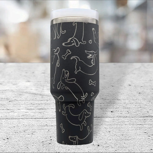 Laser Engraved Dachshund Weenie Weiner Dog Tumbler