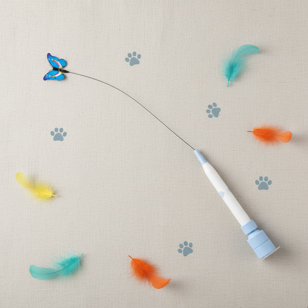 Flat lay jouet papillon
